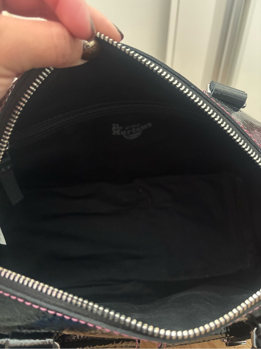 Dr. Martens Black Satchel with Pink Stitching - Picture 6 of 8
